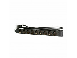 EFB razdelilec rack 9x220V ALU 2m črn EK631DE.1