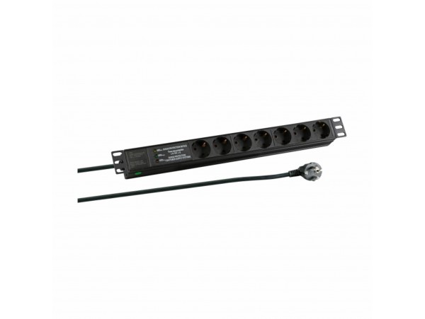 EFB razdelilec rack 7x220V ALU prenapetostna zaščita 2m EK631DE.3