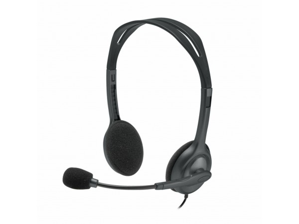 Logitech slušalke+mikrofon H111 temno sive 981-000593