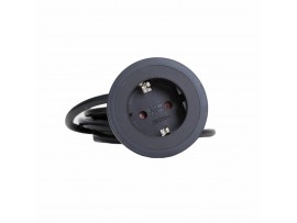 Bachmann PIX vgradna vtičnica 1x220V črna 2m 926.001