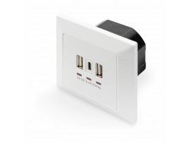 Digitus podometna vtičnica 2xUSB A+1xUSB TipC+3100 mA DA-70618