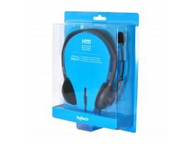 Logitech slušalke+mikrofon H111 temno sive 981-000593