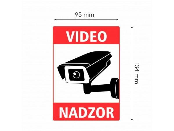 Nalepka "VIDEONADZOR" A6 134x95 prozorna