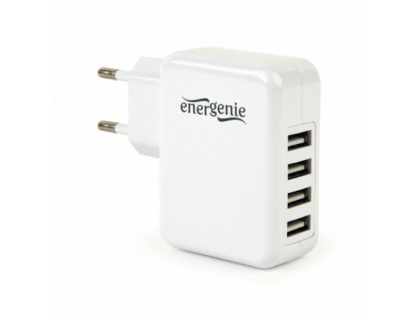 Energenie polnilec USB 4xTipA bel EG-U4AC-02