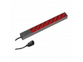 Bachmann razdelilec rack 8x250V ALU siv prenapetostna zaščita UPS 2m 333.538