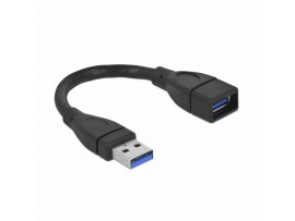 Delock podaljšek USB 3.0 A-A  15cm črn 82776