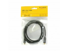 Delock kabel USB 3.1 C-C 2m PD 5A črn 85527