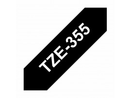 BROTHER trak TZe 355 črn/bel 24mm