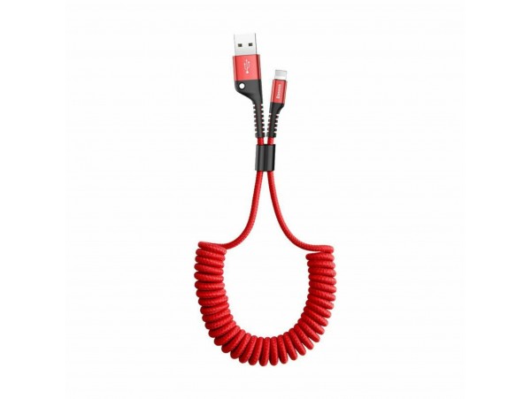 Baseus kabel USB/Lightning  1m 2A spiralni rdeč CALSR-09