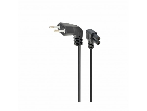 Gembird napajalni kabel 220V 1m C7 črn BIPOLAR kotni PC-184L