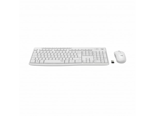 Logitech tipkovnica & miška MK295 SLO Silent brezžična bela 920-009824