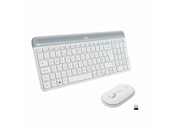 Logitech tipkovnica & miška MK470 SLO slim brezžična bela 920-009205