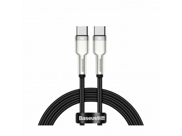 Baseus kabel USB C-C 1m 100W 20V 5A Cafule Metal pleten črn CATJK-C01