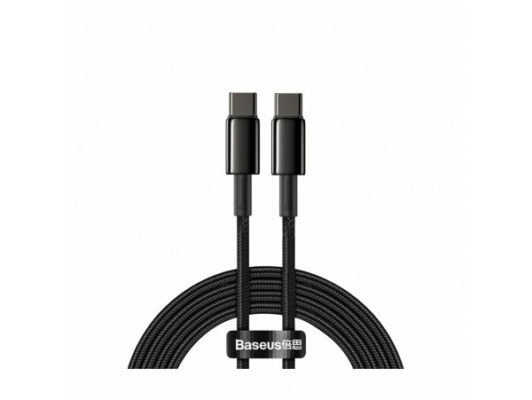 Baseus kabel USB C-C 2m 100W 20V 5A črn Tungsten pleten CATWJ-A01