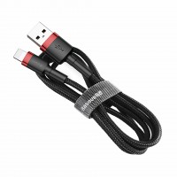 Baseus kabel USB/Lightning  1m 2.4A Cafule rdeč/črn CALKLF-B19