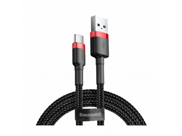 Baseus kabel USB A-C 0,5m 3A Cafule rdeč/črn CATKLF-A91