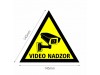 Nalepka trikotna zrcalna "VIDEONADZOR"A5 (145x145) obojestranska