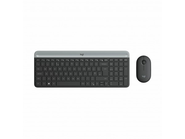 Logitech tipkovnica & miška MK470 SLO slim brezžična grafitna 920-009264