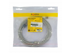 Delock podaljšek USB A-A 5m dvojno oklopljen transparent 83885