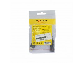 Delock podaljšek USB 3.0 A-A  15cm črn 82776