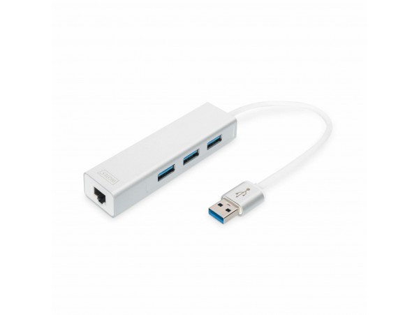 Digitus pretvornik USB 3.0-Mrežni UTP Giga+Hub USB DA-70250-1