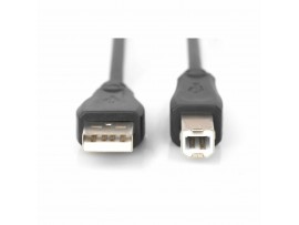 Digitus kabel USB A-B 3m črn dvojno oklopljen