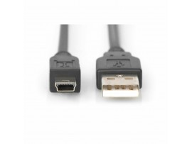 Digitus kabel USB A-B mini 1m črn dvojno oklopljen