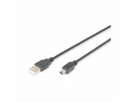 Digitus kabel USB A-B mini 3m črn dvojno oklopljen