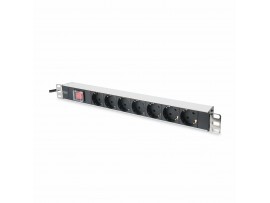 Digitus razdelilec rack 7x220V ALU+ stikalo črno/siv DN-95402