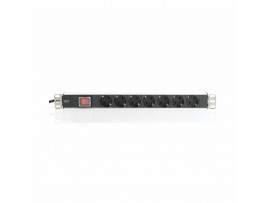 Digitus razdelilec rack 7x220V ALU+ stikalo črno/siv DN-95402