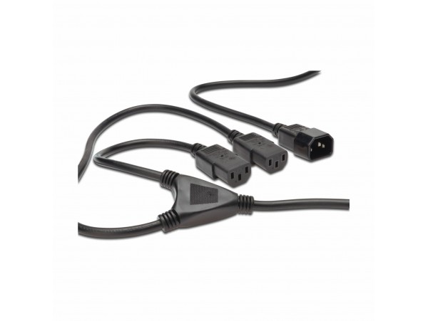 Digitus napajalni kabel 220V EURO 1xC14 - Y 2xC13 1,7m