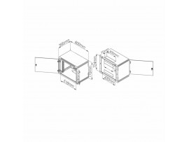 Triton kabinet zidni 15U 770 600x400 siv sestavljen