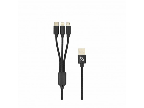 SBOX kabel USB 3v1 Lightning/TipC/mikro 2,4A 1m
