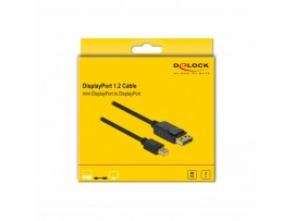 Delock kabel miniDisplayPort-DisplayPort 2m 4K 60Hz črn 82438