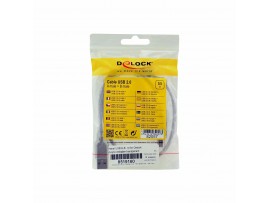 Delock kabel USB A-B 0,5m dvojno oklopljen transparent 82057