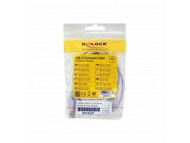 Delock podaljšek USB A-A 0,5m dvojno oklopljen transparent 83880