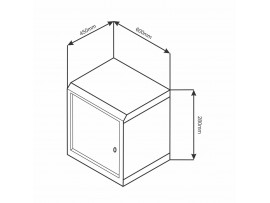 DATECH zidni kabinet 4U 280 600x450 črn + polica DP.6404.9001