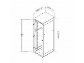 DATECH kabinet 42U 2055 800x1000 siv DTS.8042.9000