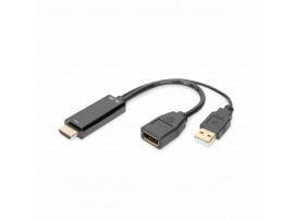 Digitus adapter HDMI M-DisplayPort 4K 30Hz 20cm AK-330101-002-S