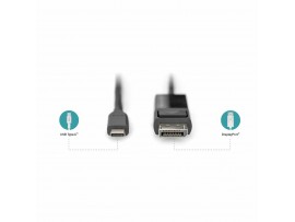 Digitus kabel USB TipC-DisplayPort 2m 8K 30Hz obojesmerni