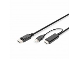 Digitus kabel HDMI-DisplayPort  2m+USB napajanje AK-330111-020-S
