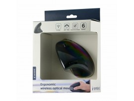 Gembird miška vertikalna brezžična USB črna MUSW-ERGO-01
