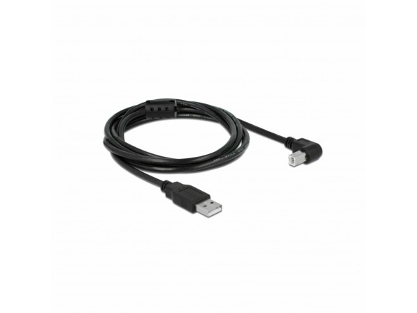 Delock kabel USB 2.0 A-B 2m kotni črn 83528