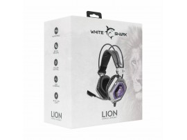WHITE SHARK slušalke+mikrofon srebrno/ črne gaming GH-1841 LION