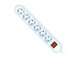 Bachmann podaljšek kabelski 6x250V 3m s stikalom bel 381.251K