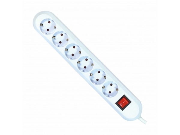 Bachmann podaljšek kabelski 6x250V 1,5m s stikalom bel 381.250K