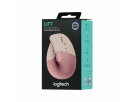 Logitech miška vertikalna Lift brezžična roza 910-006478
