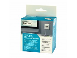 Digitus podometna vtičnica 2xUSB A+1xUSB TipC+3100 mA DA-70618