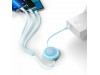 Baseus polnilni kabel USB 3v1 Lightning/ TipC/Mikro 3.5A svetlo/moder 1,1m