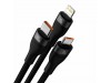 Baseus kabel USB TipC/TipA 2v3 Lightning /TipC/Mikro 100W 1.2m črn CASS030101